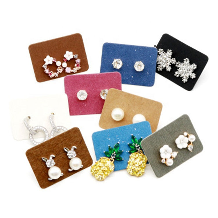 100pcs a pack small tiny earring cards wholesale kraft paper ear stud earrings display card 2.5x3.5cm for women fashion jewelry