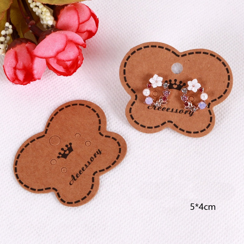 Multi sizes shapes wholesale cheap craft paper packaging display cards earrings ear studs hanging holder earring cards