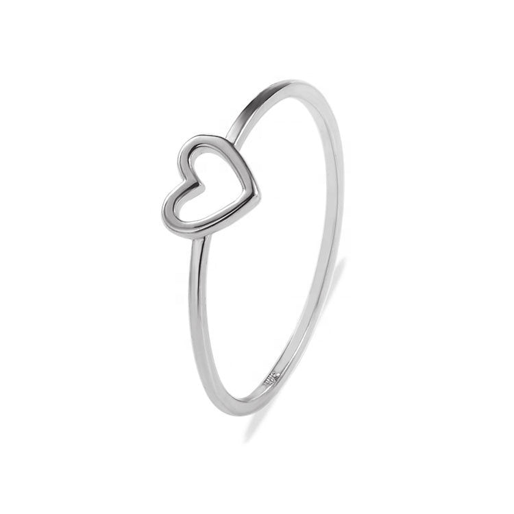 Korea Trendy Simple Love Heart Ring Copper Silver Gold color Eternity finger Ring for Boys Girls Women