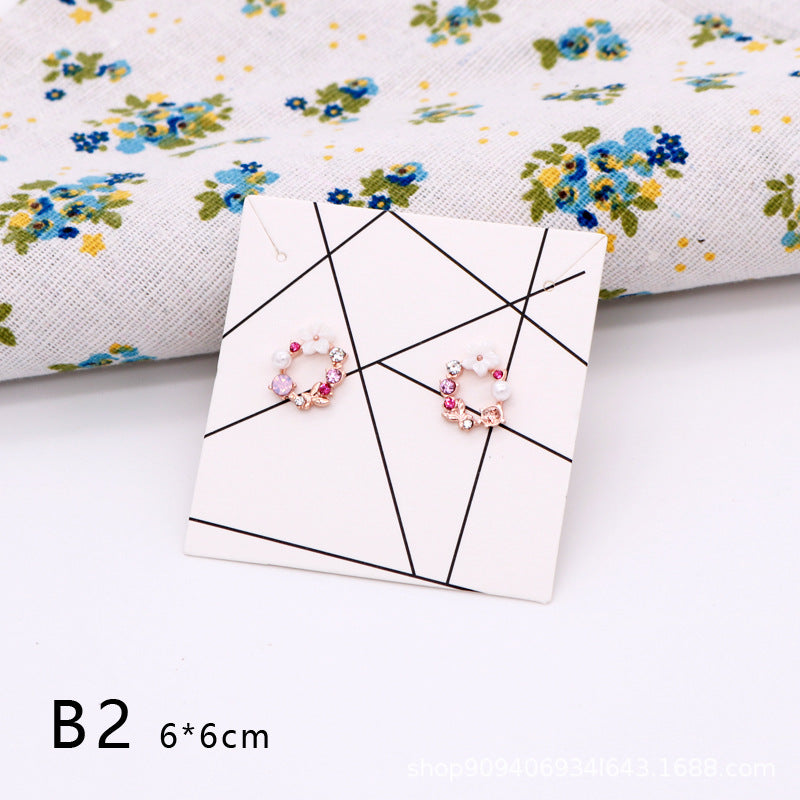 6x6cm colorful earring and necklace paper cards hanging holder display card for fashion jewelry