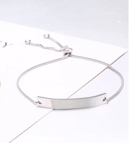 Stainless steel Silver gold and rose gold plated Engraving blank Fashion bangle bracelet Jewelry for Women MEN unisex