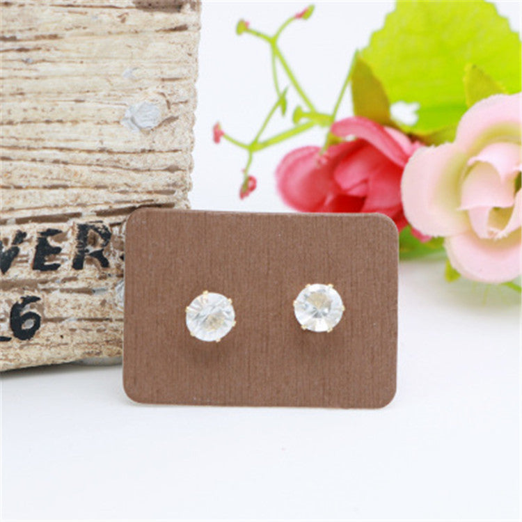 100pcs a pack small tiny earring cards wholesale kraft paper ear stud earrings display card 2.5x3.5cm for women fashion jewelry