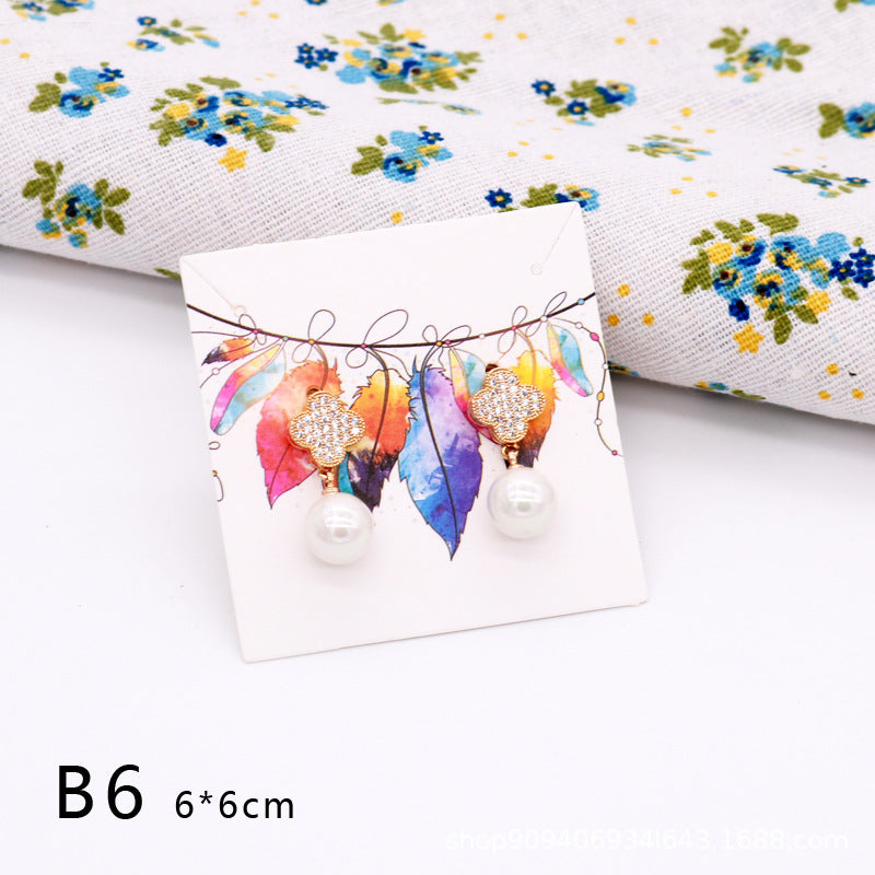 6x6cm colorful earring and necklace paper cards hanging holder display card for fashion jewelry