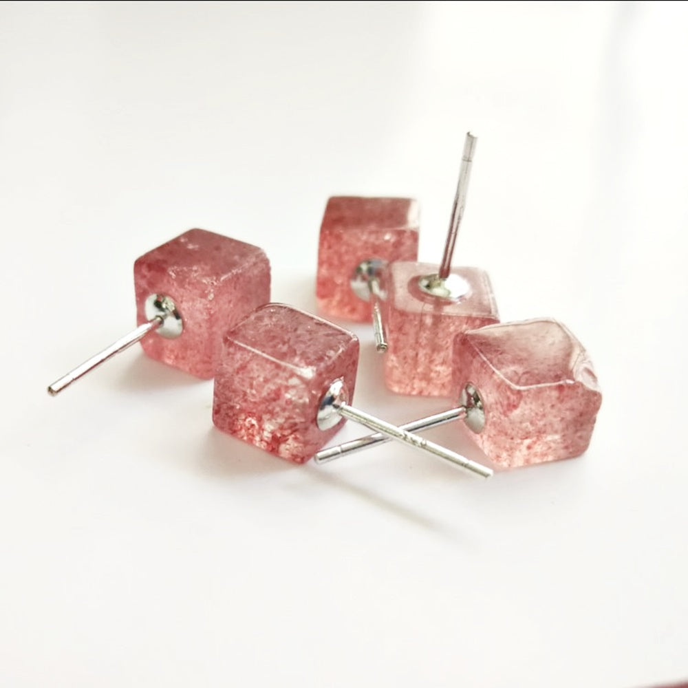 raw quartz crystal stone earring 925 sterling silver stud earring women earrings jewelry