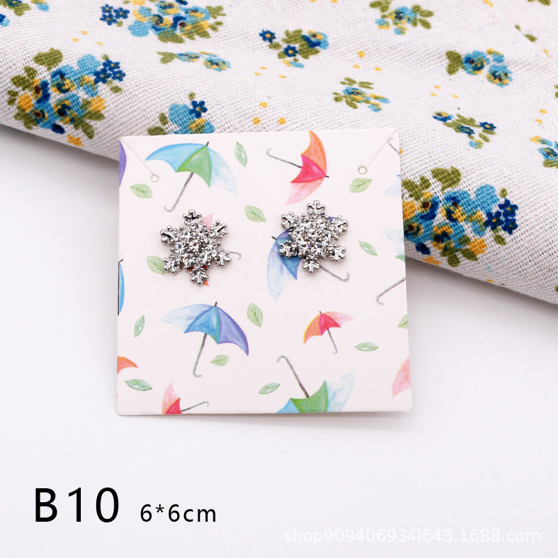 6x6cm colorful earring and necklace paper cards hanging holder display card for fashion jewelry