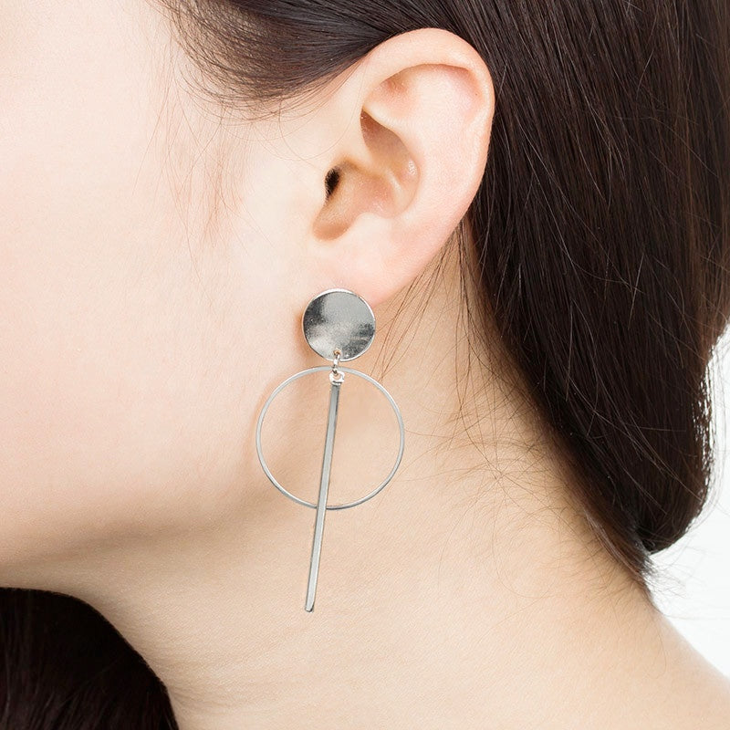 Wholesale Women Korea geometric long earrings gold plated hoop bar pendant tassel earring jewelry boho