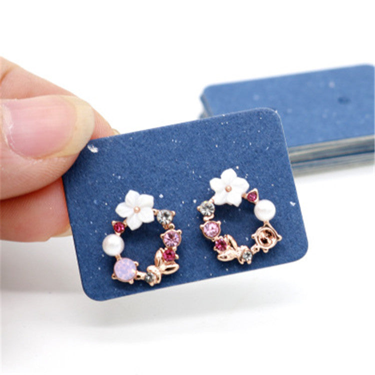 100pcs a pack small tiny earring cards wholesale kraft paper ear stud earrings display card 2.5x3.5cm for women fashion jewelry