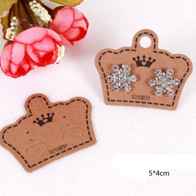 Multi sizes shapes wholesale cheap craft paper packaging display cards earrings ear studs hanging holder earring cards