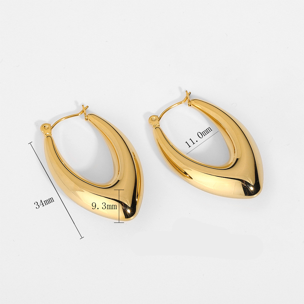stainless steel elegant geometric bold hoop earring jewelry hoops women 1 buyer