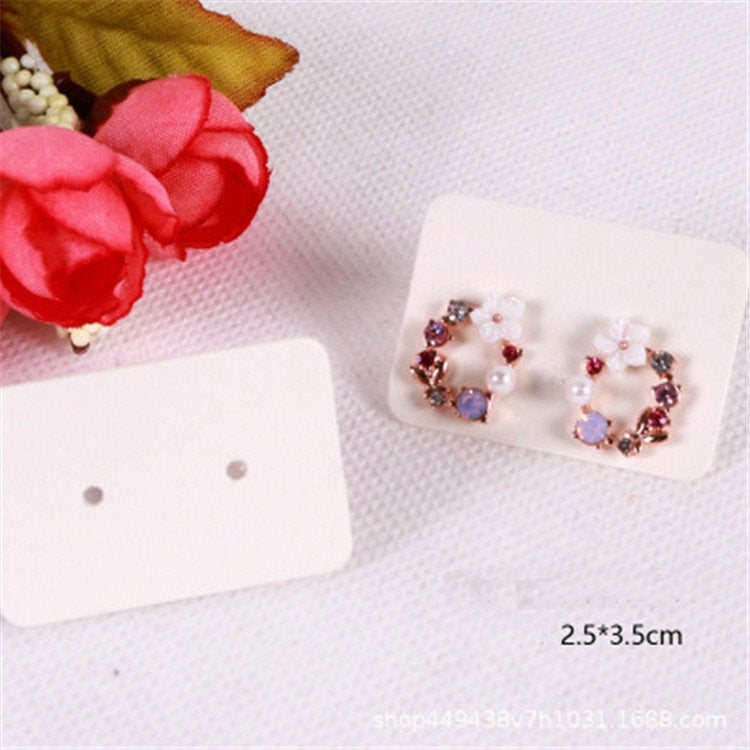 100pcs a pack small tiny earring cards wholesale kraft paper ear stud earrings display card 2.5x3.5cm for women fashion jewelry