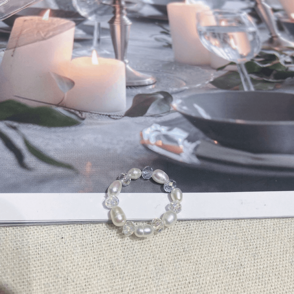 handmade elastic cord hawaiian fresh water pearl finger ring women rings luxury jewlery