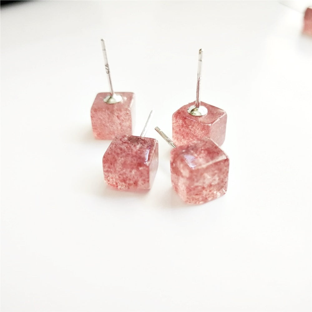 raw quartz crystal stone earring 925 sterling silver stud earring women earrings jewelry