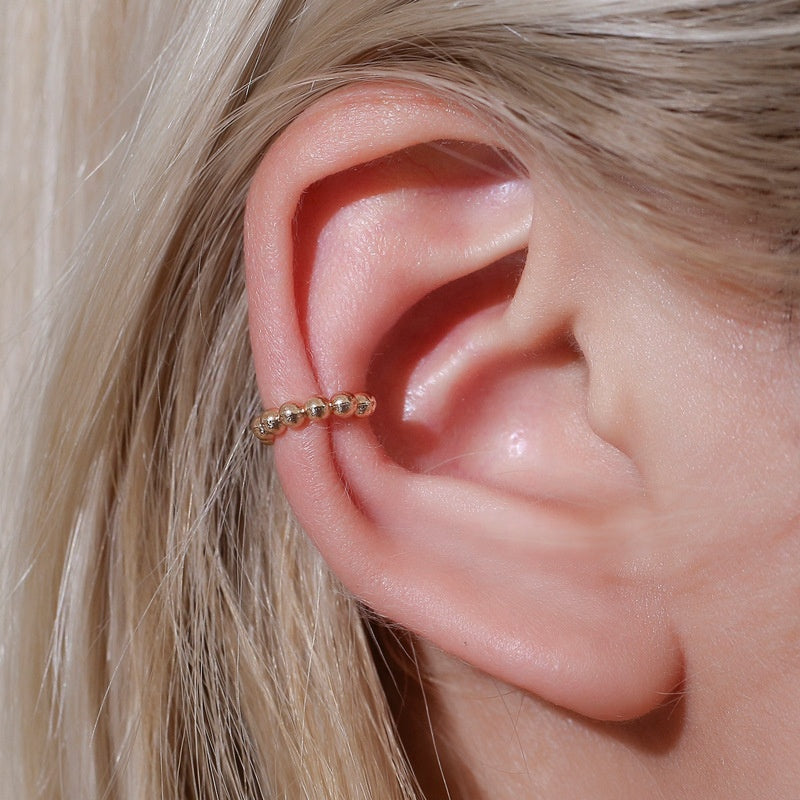 U shaped ear bone clip simple ear clasp beads earrings ear cuff ring clip on earrings