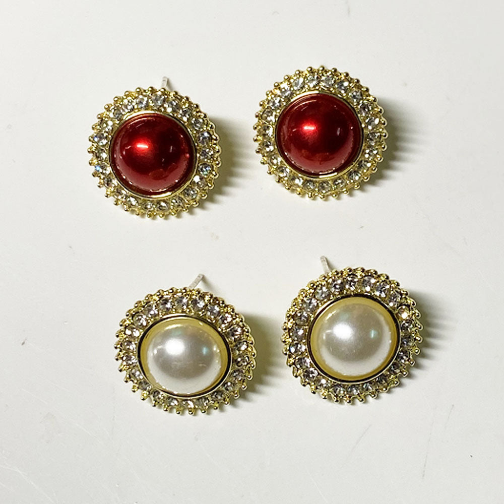 Hepburn classic fashion jewelry earrings beads abs enameled pearl stud earrings women jewelry