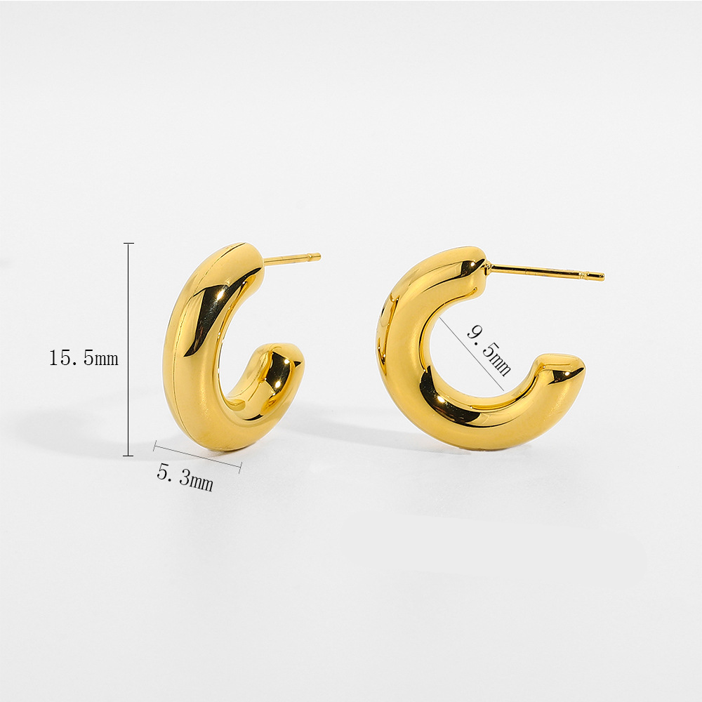 stainless steel elegant geometric bold hoop earring jewelry hoops women 1 buyer