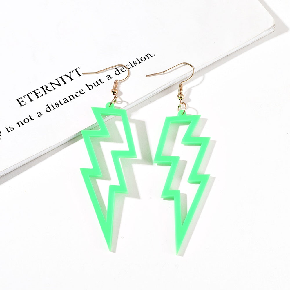 fashion acrylic resin plastic thunder-and-lightn bolt dangle drop earring women earrings jewelry