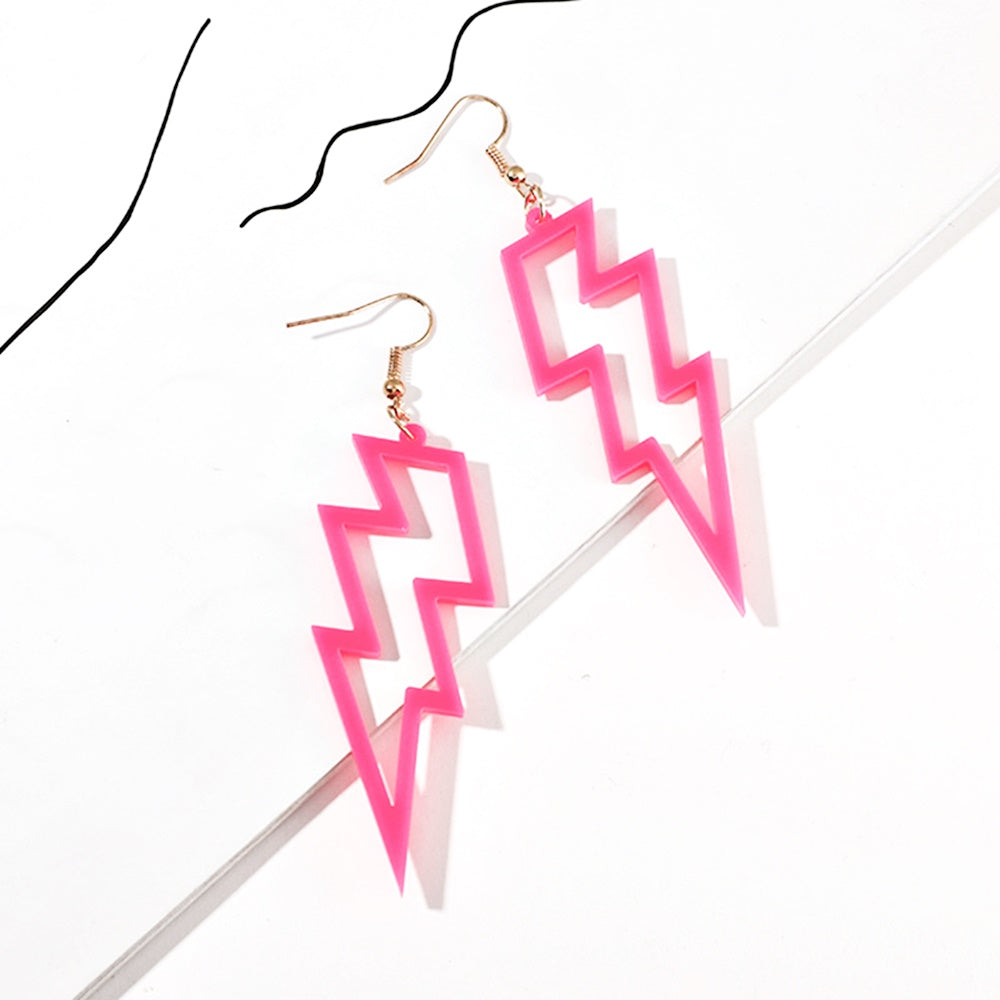 fashion acrylic resin plastic thunder-and-lightn bolt dangle drop earring women earrings jewelry