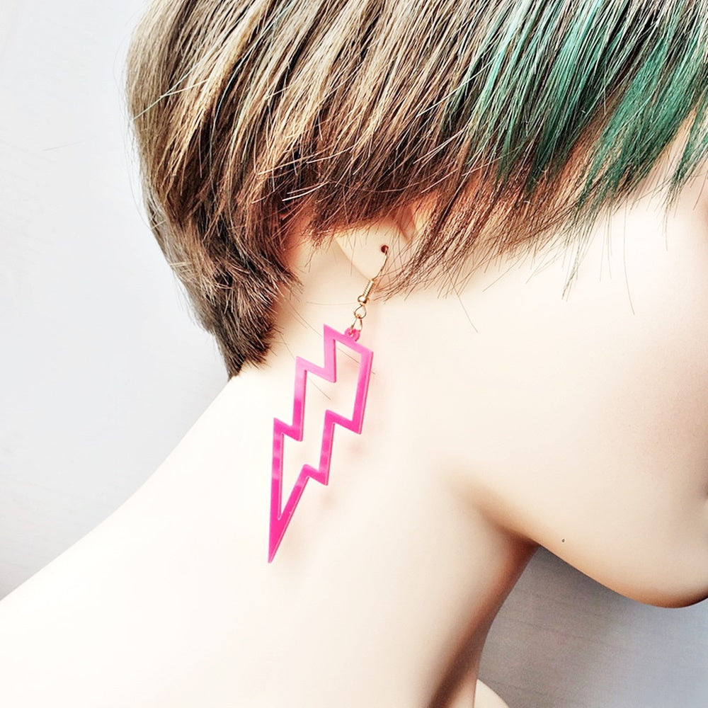 fashion acrylic resin plastic thunder-and-lightn bolt dangle drop earring women earrings jewelry
