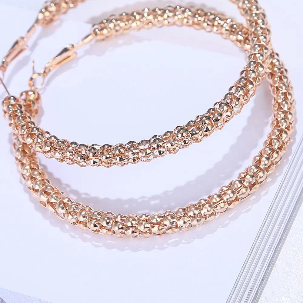 cheap brass alloy Silver gold color 7cm big hoop dangle fashion punk fashion earrings jewelry women