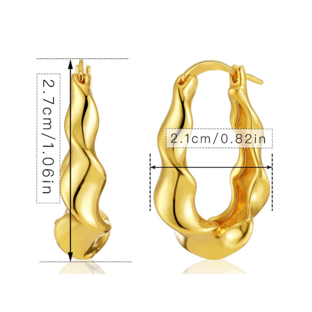 ladies fashion unique alloy copper 18k gold plated u hoop drop dangle long earring party performance earrings manufacturer