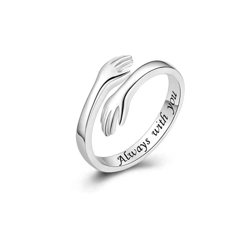 wholesale alloy hug you embrace love you always finger ring jewelry women China Manufacturer Supplier