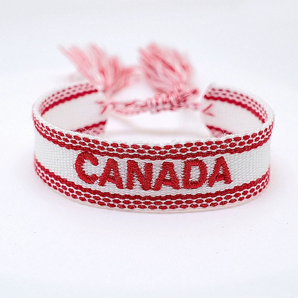 boho handmade adjustable cord women country flag color sports competition country bracelet jewelry