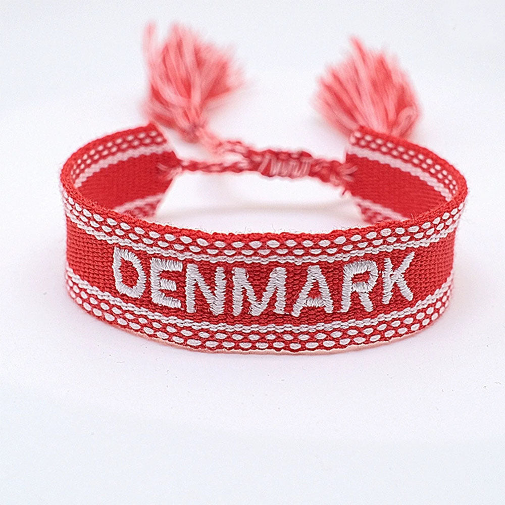 boho handmade adjustable cord women country flag color sports competition country bracelet jewelry