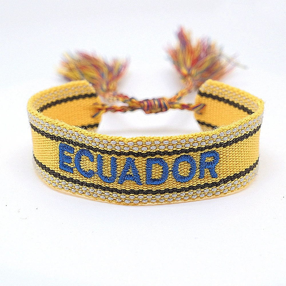 boho handmade adjustable cord women country flag color sports competition country bracelet jewelry