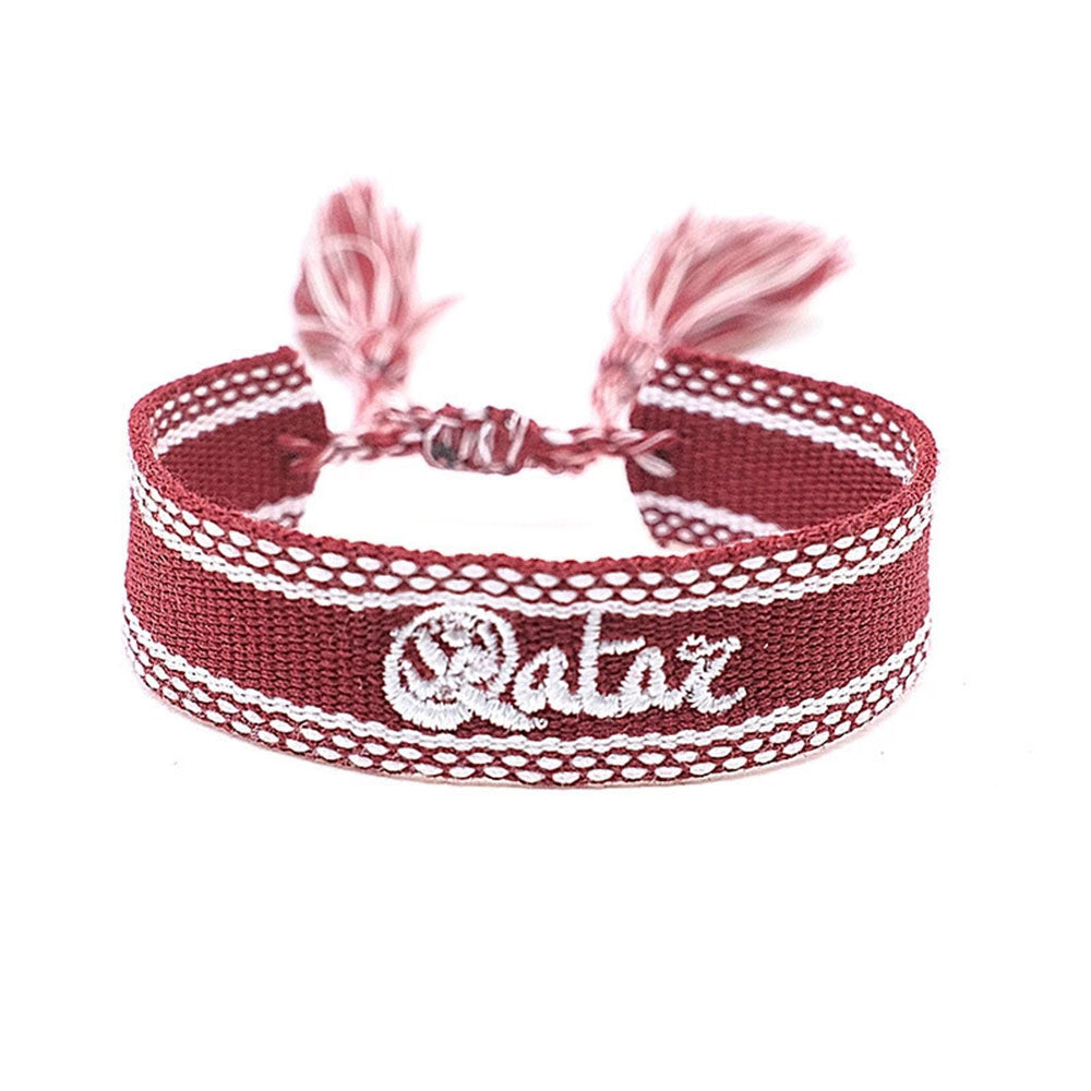 boho handmade adjustable cord women country flag color sports competition country bracelet jewelry