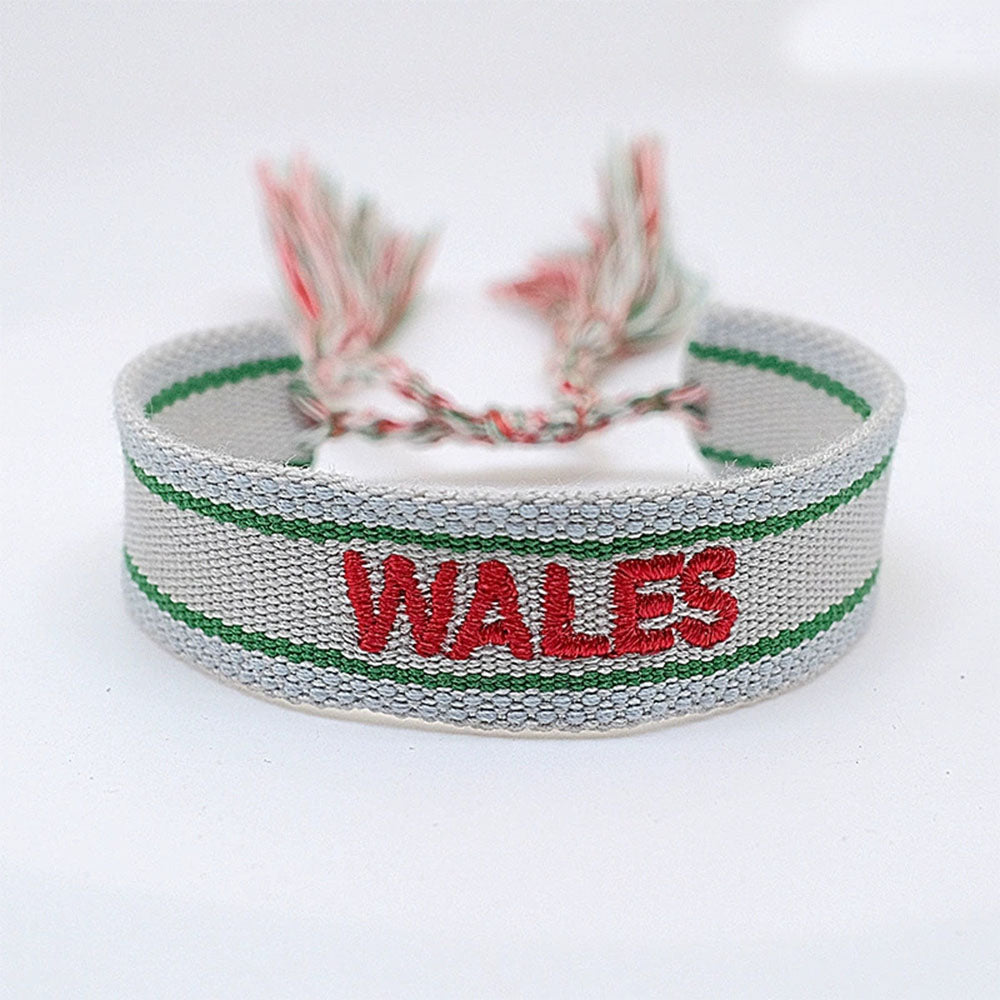 boho handmade adjustable cord women country flag color sports competition country bracelet jewelry