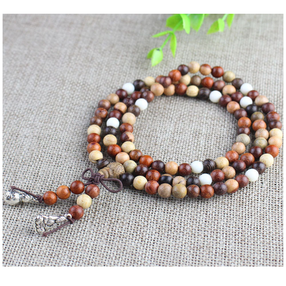 Unisex Natural Wenge 6mm 108 mala prayer beads Buddhist bead Necklace Bracelet Wood Meditation Rosary men fashion jewelry