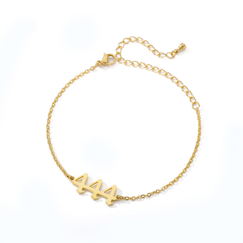 fashion stainless steel angel number charm link chain bracelet jewelry chain wholesaler supplier