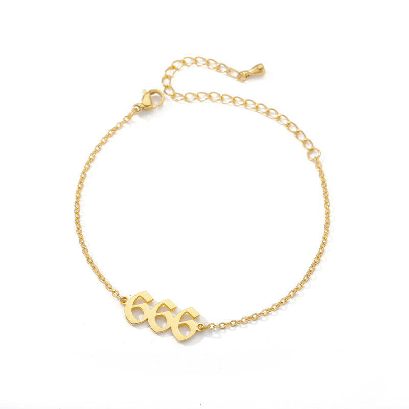 fashion stainless steel angel number charm link chain bracelet jewelry chain wholesaler supplier