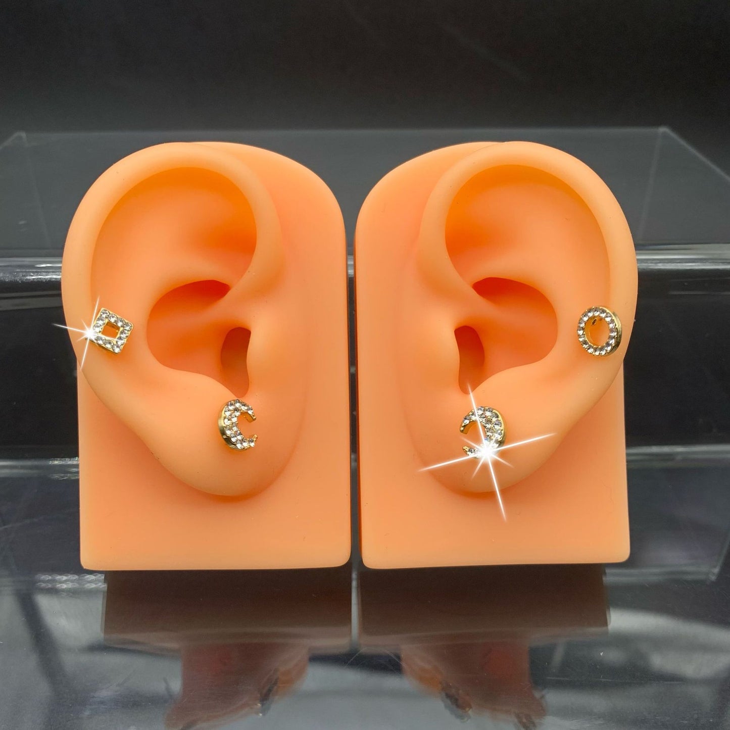 hot selling silicone ear model to display the earrings white black skin colors