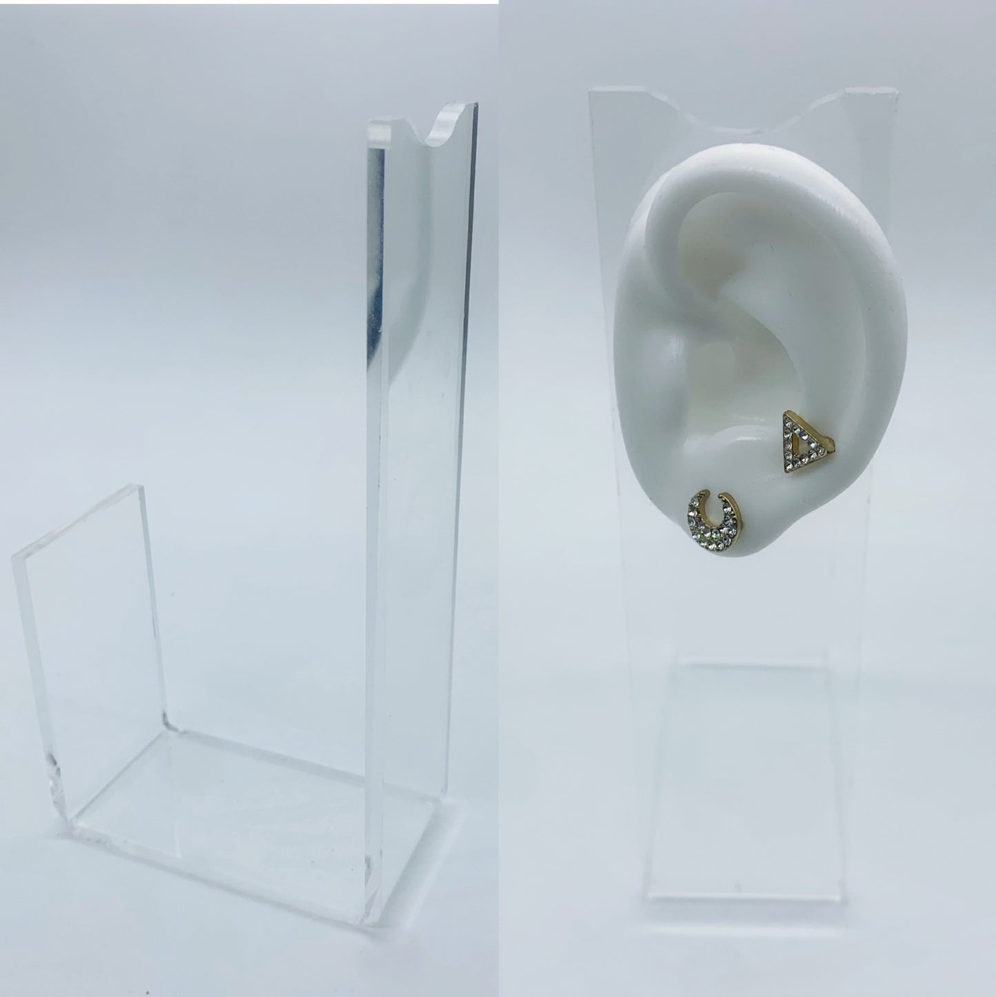 hot selling silicone ear model to display the earrings white black skin colors