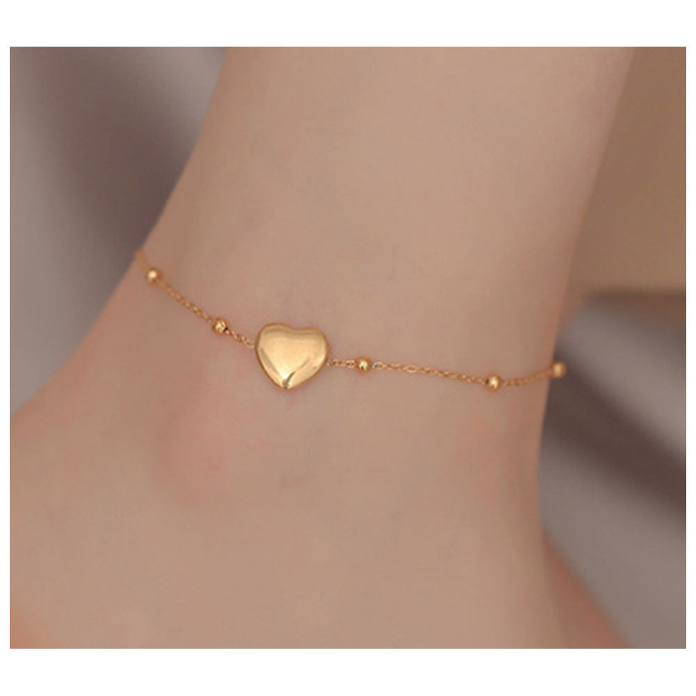 stainless steel peach heart charm foot ankle bracelet chain anklet China Supplier wholesaler small business support supplier