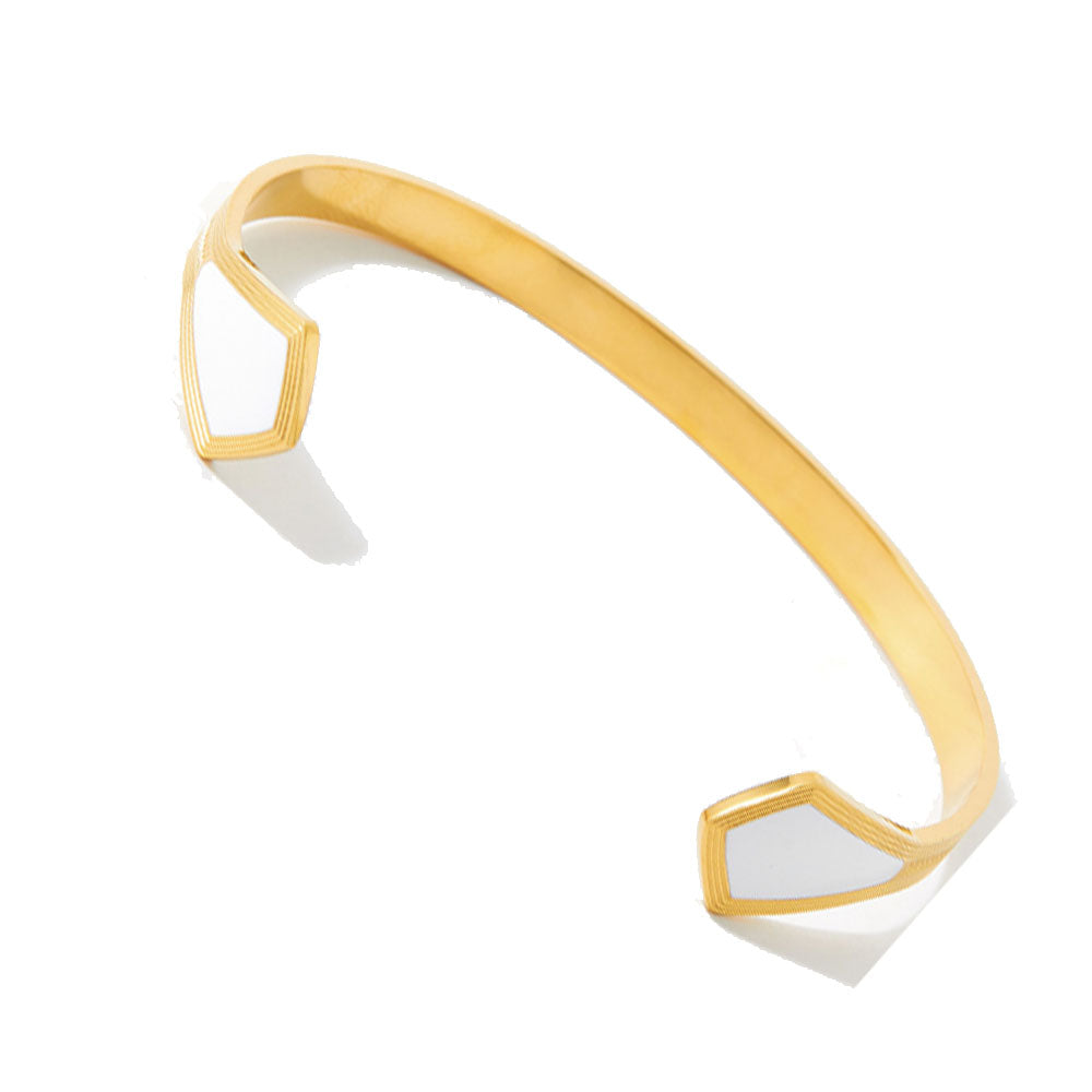 wholesale stainless steel 14k gold plated open cuff enamel colors bangle bracelet China Manufacturer Supplier