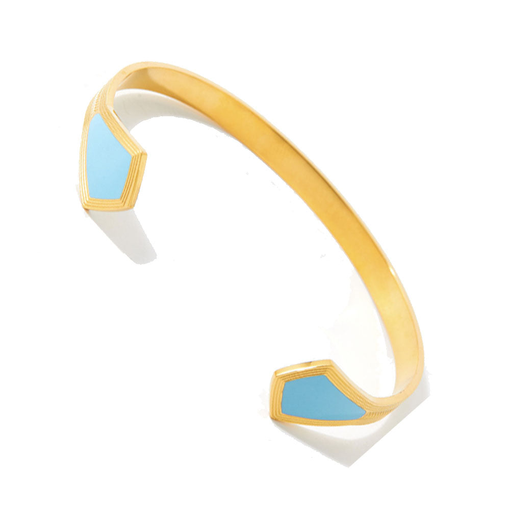 wholesale stainless steel 14k gold plated open cuff enamel colors bangle bracelet China Manufacturer Supplier