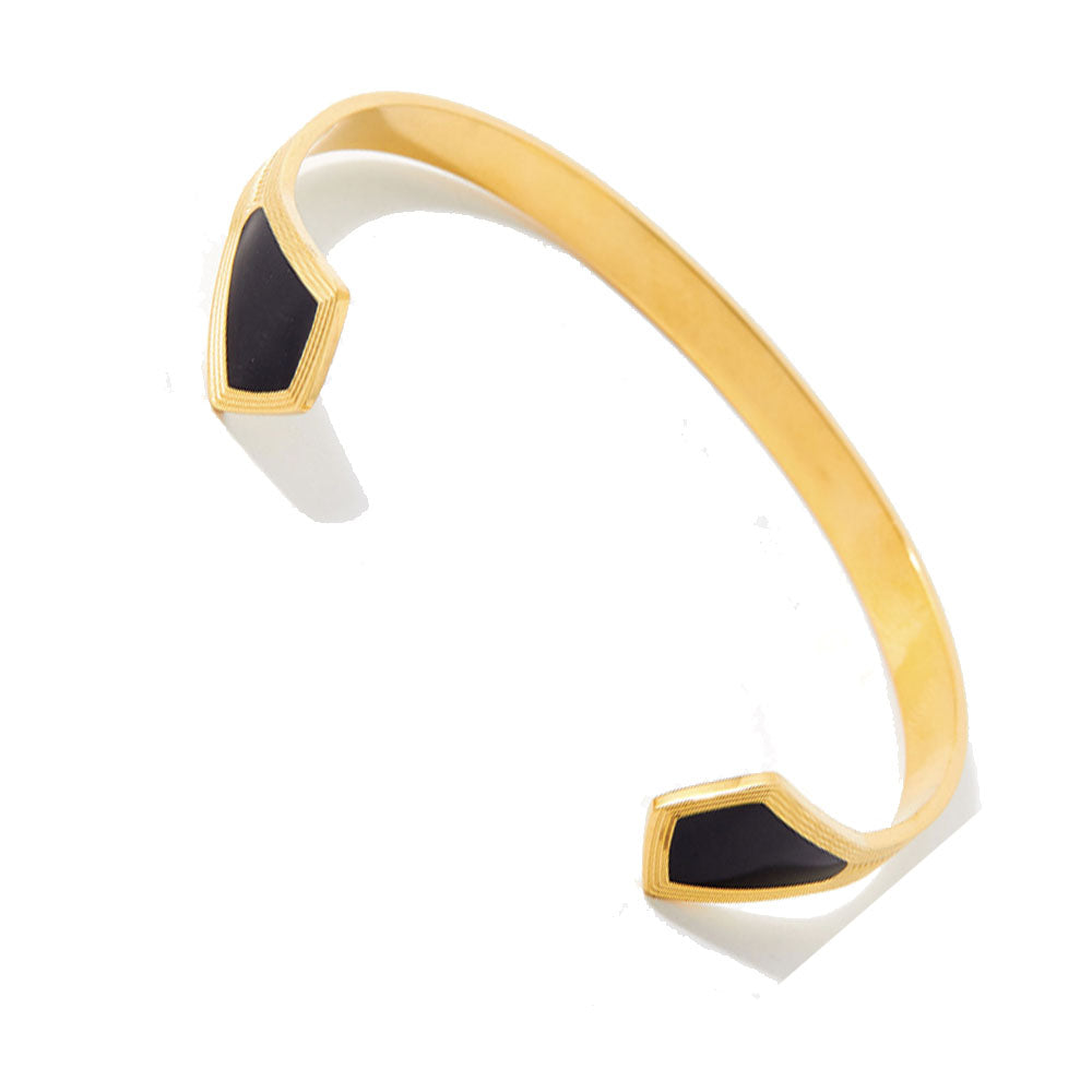 wholesale stainless steel 14k gold plated open cuff enamel colors bangle bracelet China Manufacturer Supplier
