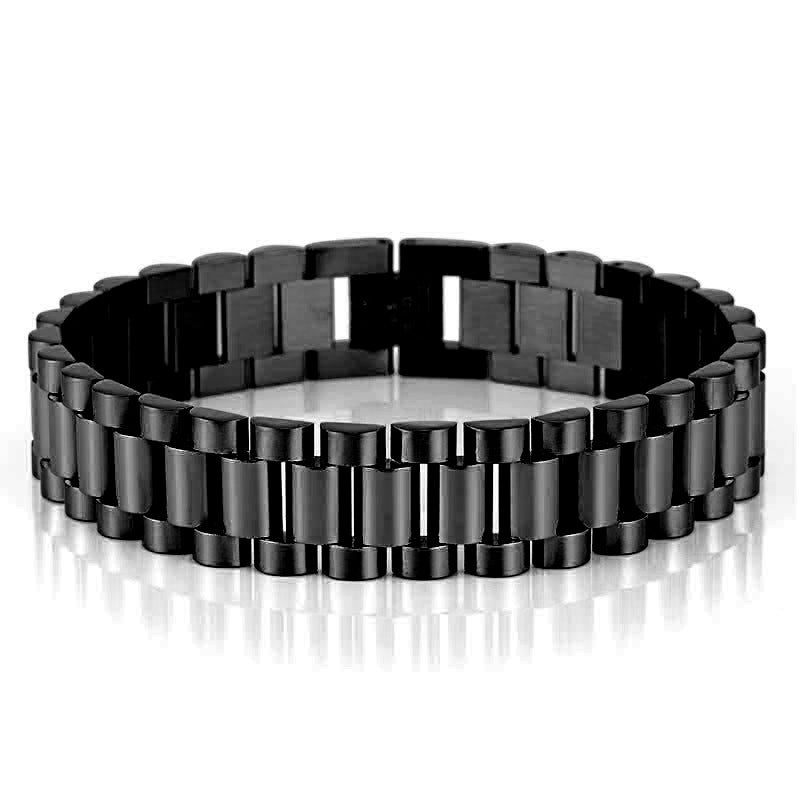 wholesale 304 stainless steel watch band chain bangle bracelet men jewelry 15mm wide China Manufacturer Supplier