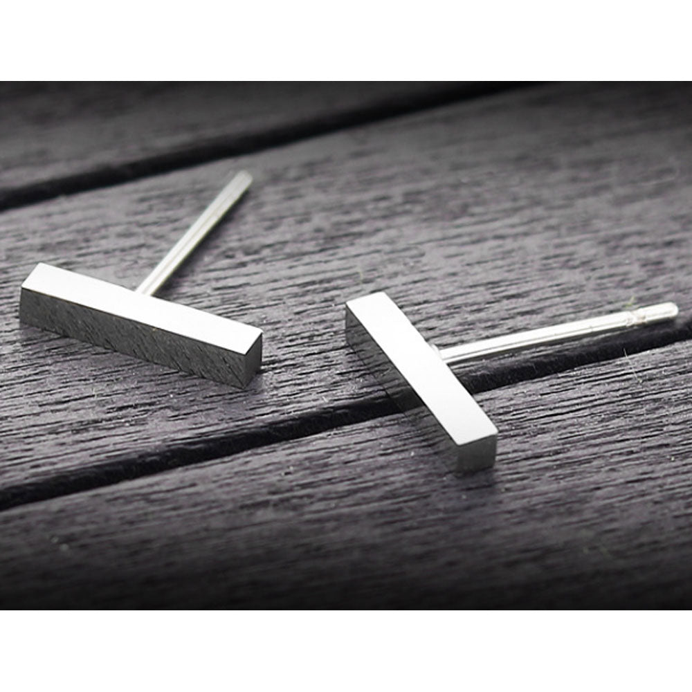 wholesale gold silver and black fashion safety pin vertical bar stud earings jewelry surgery stainless steel for women