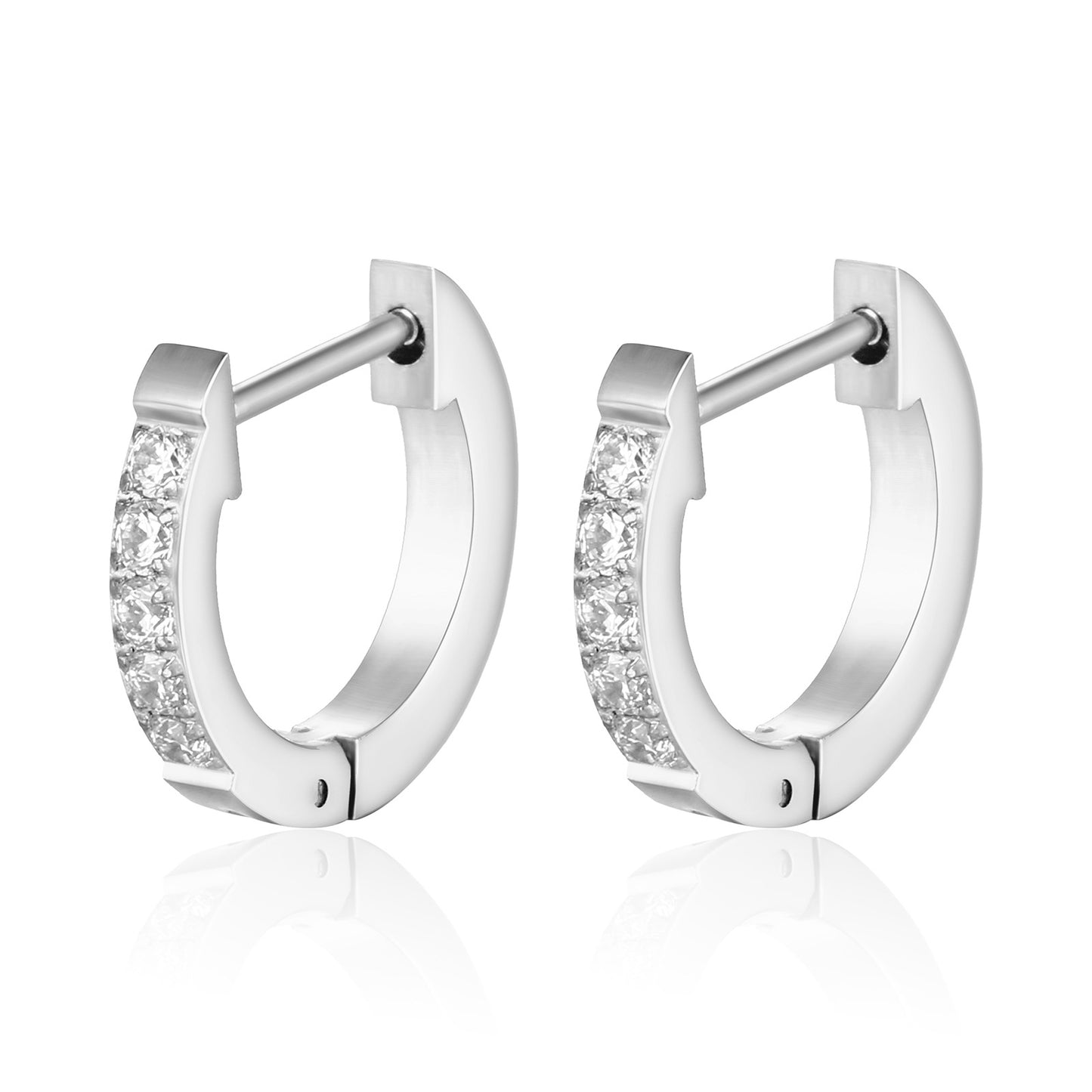 wholesale stainless steel zircon hoop earring