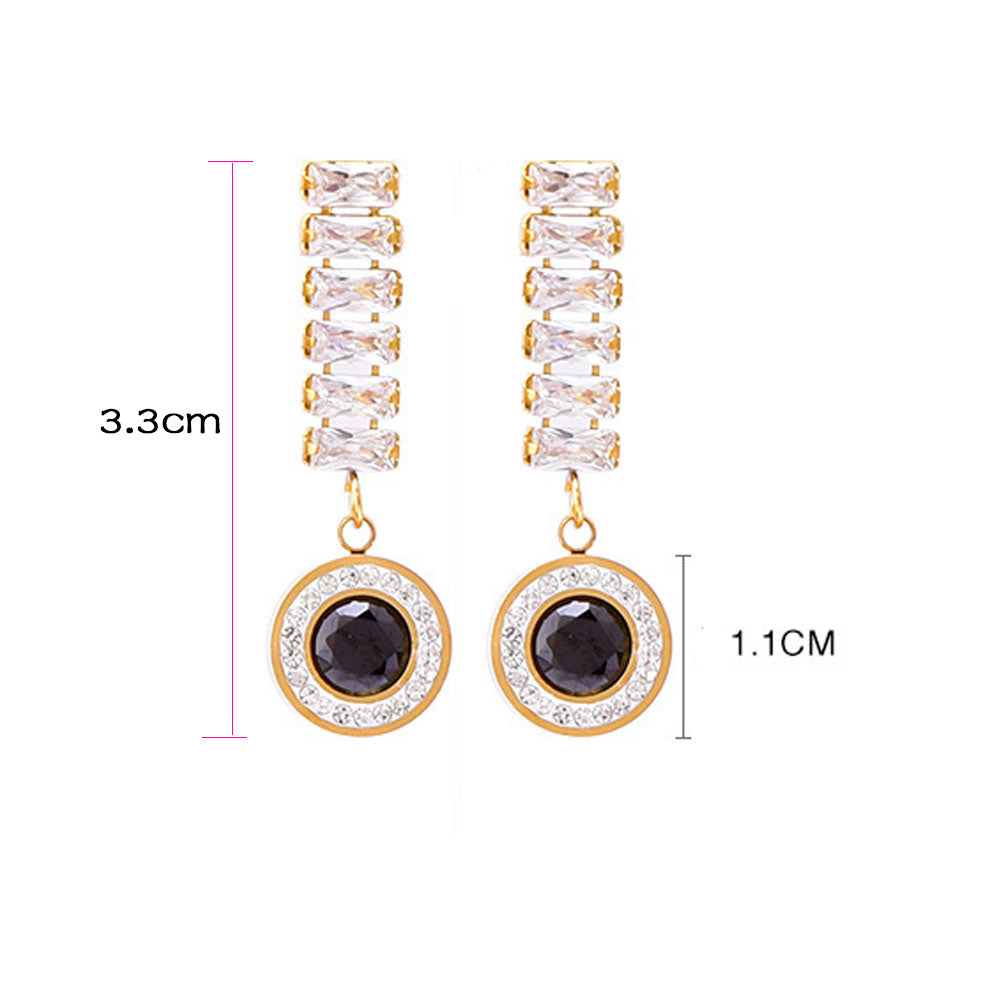 wholesale stainless steel gold plated zircon charm tree of life evil eyes earring women China manufacturer factory supplier