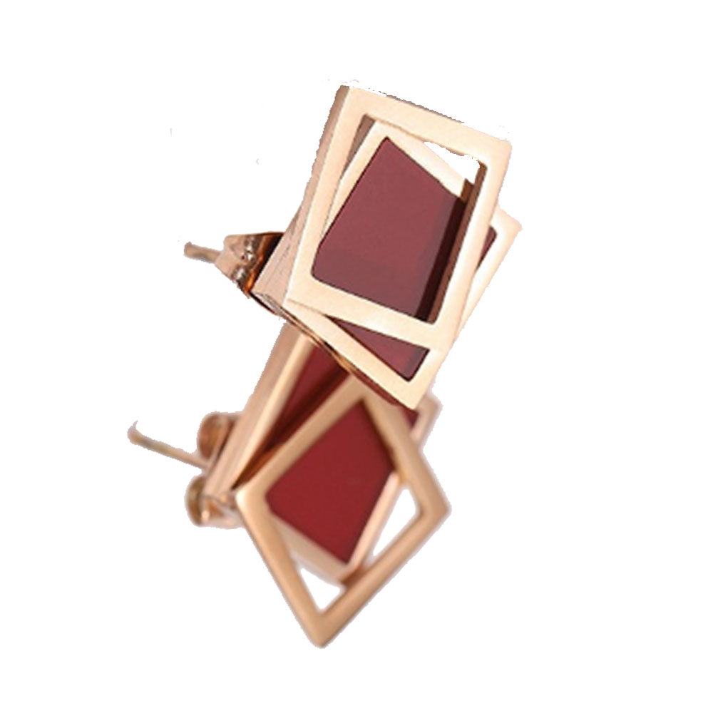 wholesale tiny charm stainless steel square stud earrings jewelry earring unisex china manufacturer supplier