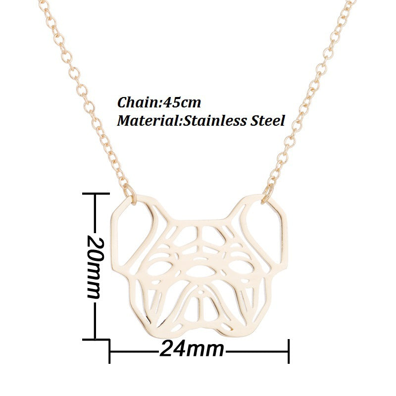 dog pendant necklace made by stainless steel material gold, rose gold and silver 3 colors available pendant size: 24x20mm 45cm chain