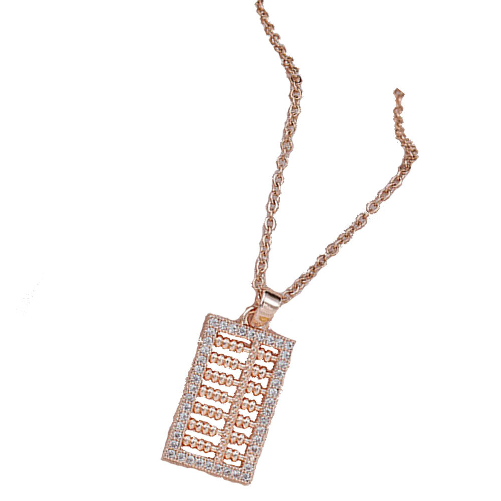 wholesale fashion titanium stainless steel rectangle abacus pendant necklace charm women choker necklaces jewelry supplier