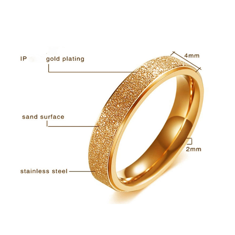 Stainless Steel Matt Finish Gold Plated Finger Ring China Supplier for Wholesaler and Retailer