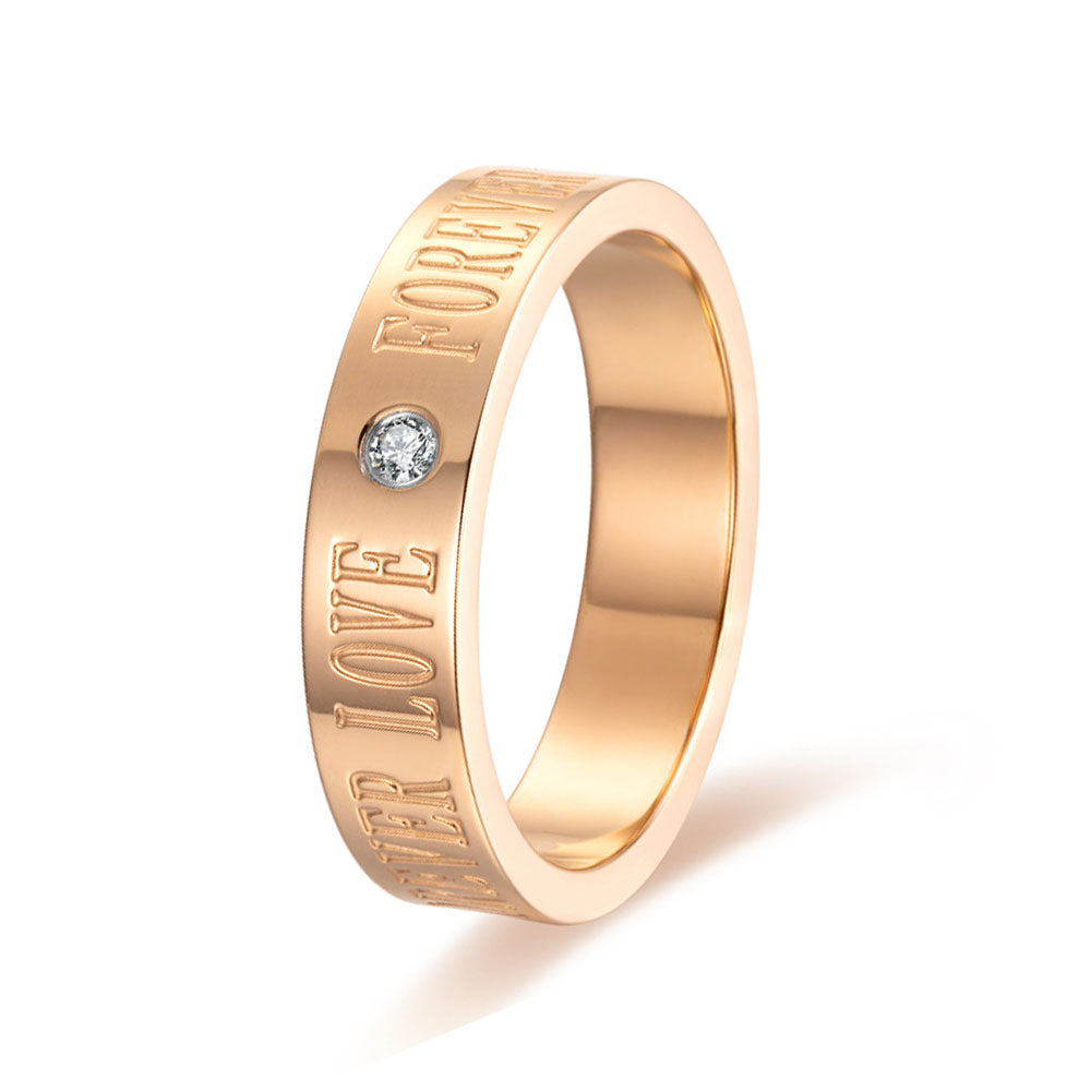 wholesale fashion light luxury stainless steel couple wedding love waterproof ring finger rings jewelry unisex china supplier