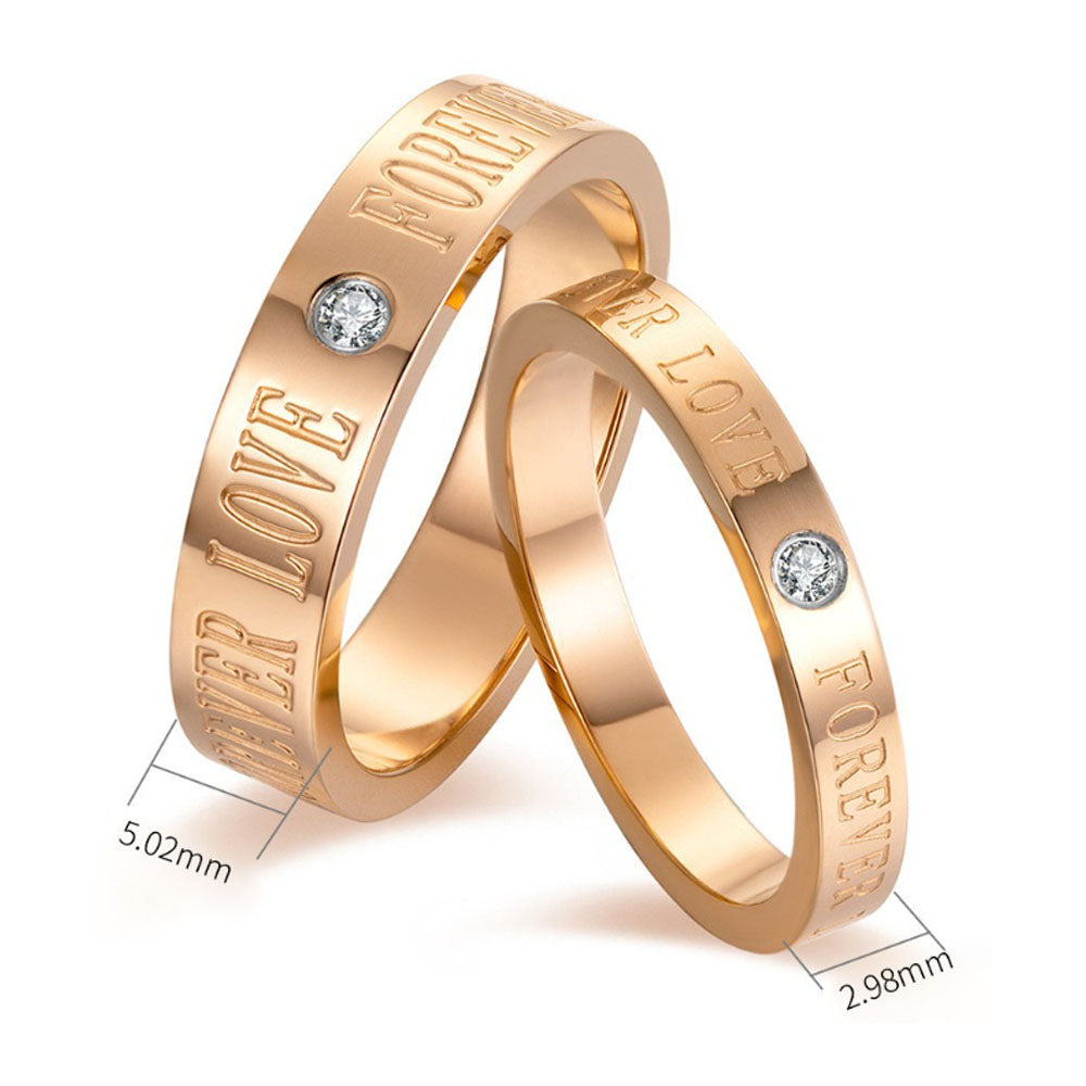 wholesale fashion light luxury stainless steel couple wedding love waterproof ring finger rings jewelry unisex china supplier