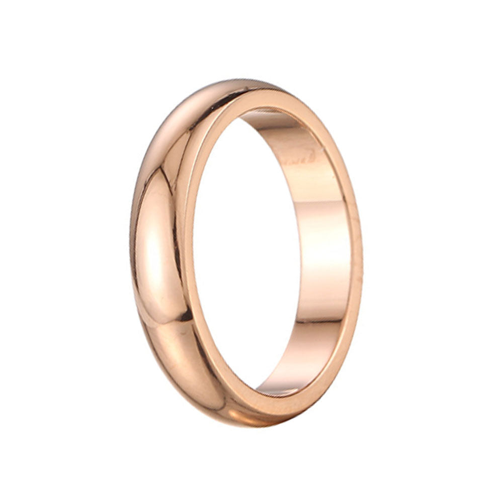 wholesale fashion light luxury stainless steel 4mm wide mirror polish ring finger rings jewelry unisex manufacturer supplier